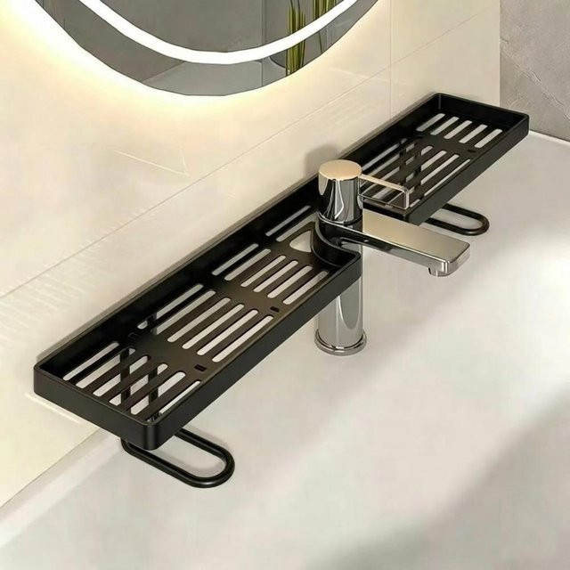 Xinfudi Universeller Wasserhahn-Aufbewahrungsregal Organizer für die Arbeitsplatte in Schwarz - Bild 1