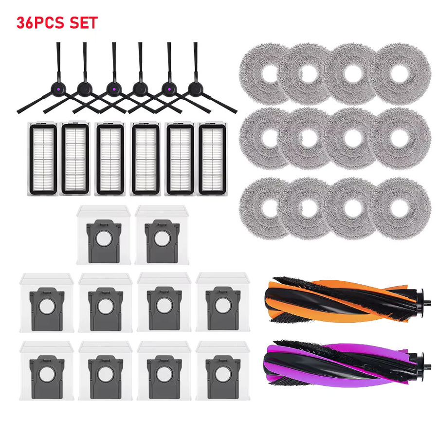 WINDNINJA Ersatzteil-Set für Midea V12 Pro mit Haupt- und Seitenbürste, Staubbeutel, Wischpad und HEPA-Filter in Multicolor - Bild 3