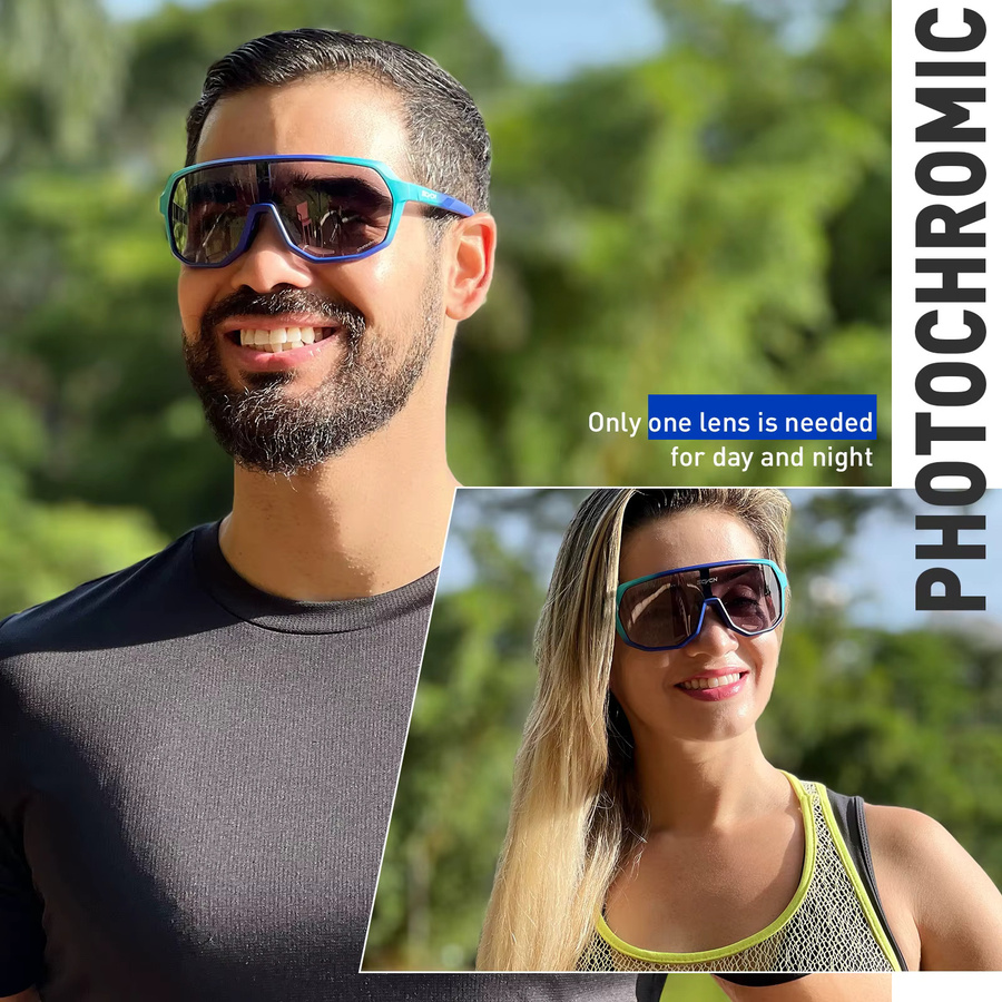SCVCN Sportsonnenbrille, Photochrome, Vollrand, Kunststoff, Unisex - Bild 3
