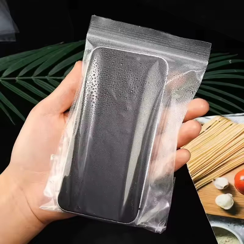 100 Stück wasserdichte Handytaschen von Untior, transparente selbstdichtende Einweg-Schutztaschen für universelle Mobiltelefone und Kleinigkeiten - Bild 5