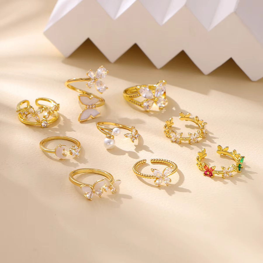 BAUTOBVC Offenring, Edelstahl, Gold, Zirkonia, Damen, Schmetterling - Bild 2