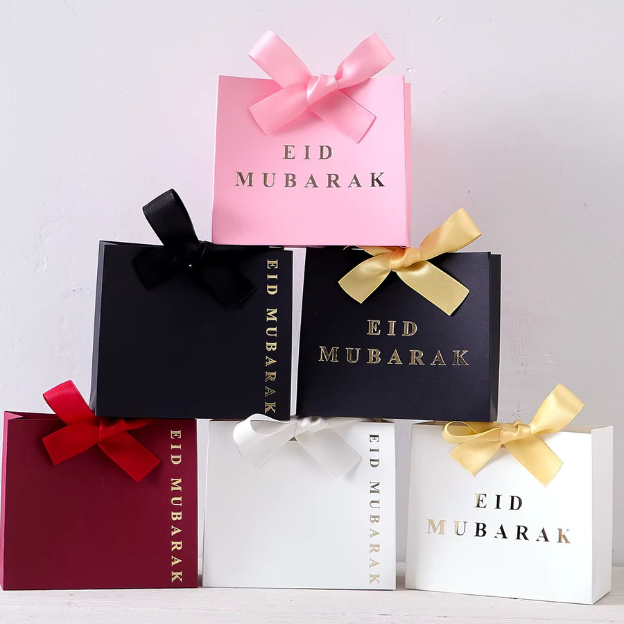 5-teilige Eid Geschenkbox aus Papier mit Schleifenbändern und exklusiver Verpackung in Weiß und Mehrfarbig für Süßigkeiten, Kekse oder Schmuck - Bild 2