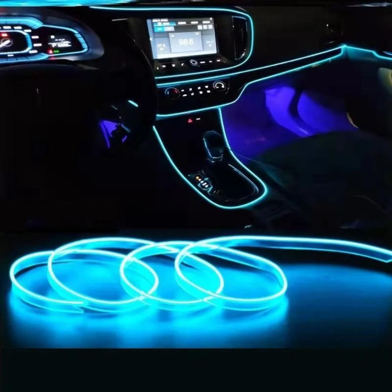 MnnWuu RGB LED Neon-Flex Automobildekoration mit Batteriebox, violett, 1 m - Bild 7