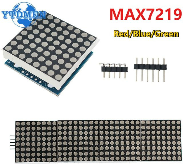 YTDMEN MAX7219 LED Dot Matrix Modul 8x8 für Arduino DIY Kits in Rot, Blau oder Grün - Bild 1