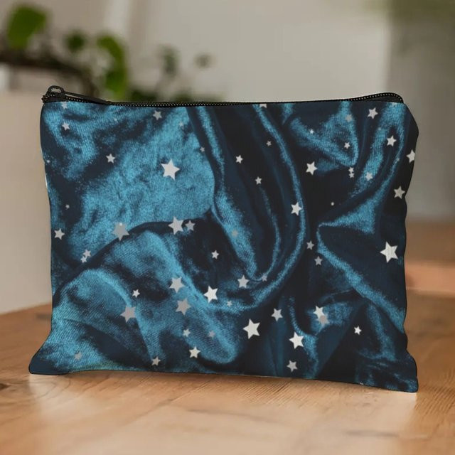 Stern Make-up-Tasche aus Segeltuch, Marineblau, Unisex - Bild 1
