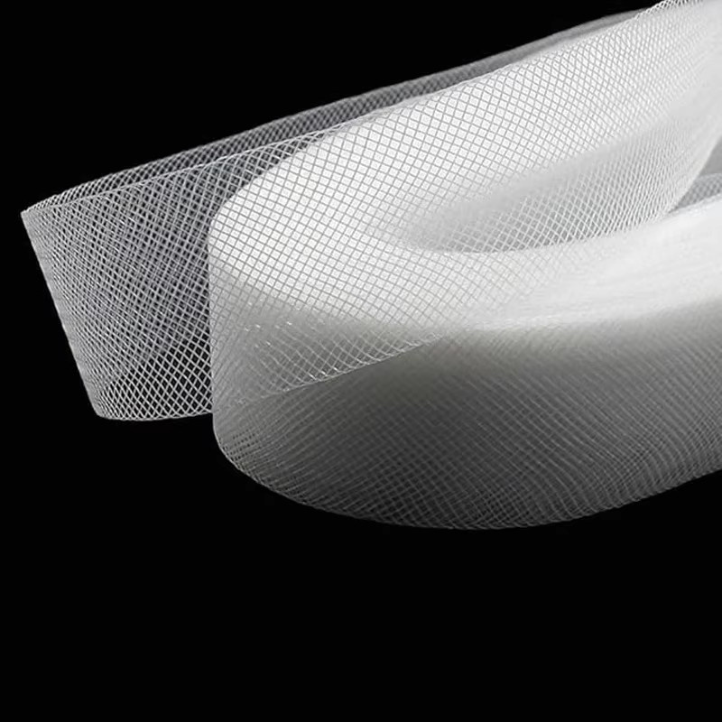 Steifes Polyester-Rosshaargeflecht in Weiß für Näharbeiten und festliche Kleidung, 50 Yards - Bild 4
