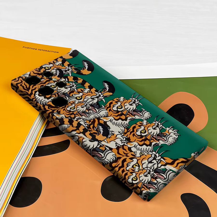 Potdemiel Handyhülle mit Tiger-Design für Samsung Galaxy S26 S25 S24 S23 Ultra Plus, stoßfeste Doppelschicht-Schutzhülle, mehrfarbig - Bild 3