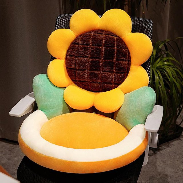 Sonnenblumenkissen von Yiran Furniture aus Plüsch mit Gedächtnisschaum zur Lordosenstütze, B/H: 50 x 45 cm - Bild 1