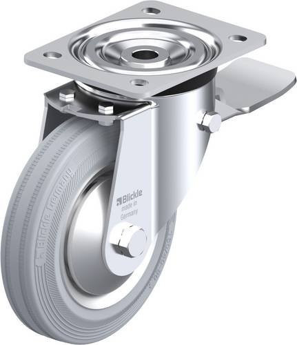 Blickle Lenkrolle mit Feststeller 55350 L-V 162R-ST-SG-FA in Silber, Rad-Durchmesser: 160 mm, Tragfähigkeit: 135 kg - Bild 1