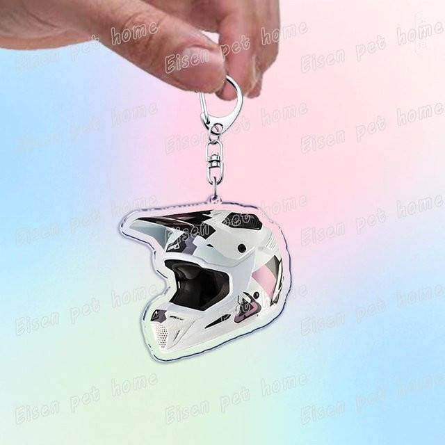CHIC STUDIO Schlüsselanhänger Motorradhelm, White, Unisex - Bild 1