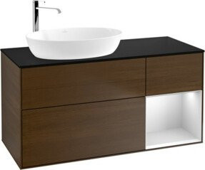 V&B Finion Waschtischunterschrank mit Wandbeleuchtung, Breite: 120 cm, Farbe: Weiß lackiert - Bild 1