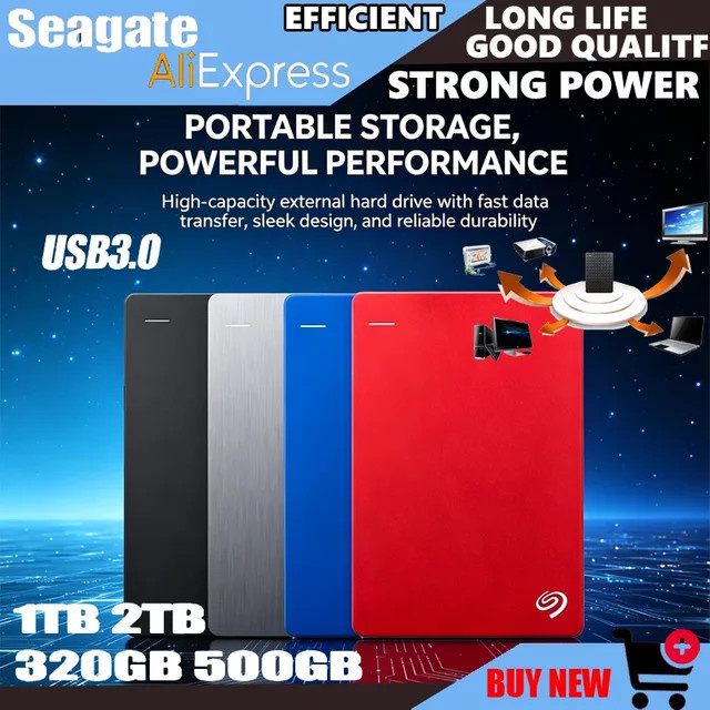 Seagate Externe Festplatte HDD 2,5 Zoll Tragbarer Hochgeschwindigkeits-Speicher für Backup und schnelle Datenübertragung 500 GB - Bild 1