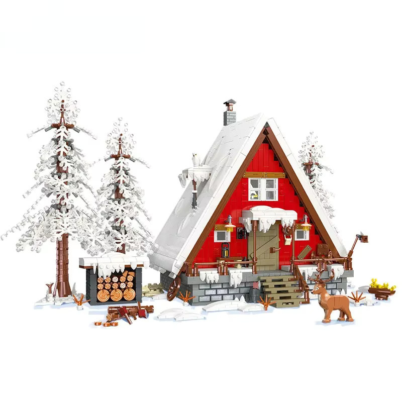 SixBricks Weihnachts Bausteine Set mit Beleuchtung – Santa Claus Kabine, Rentier, Schneemann und Baum in Mehrfarbig - Bild 5