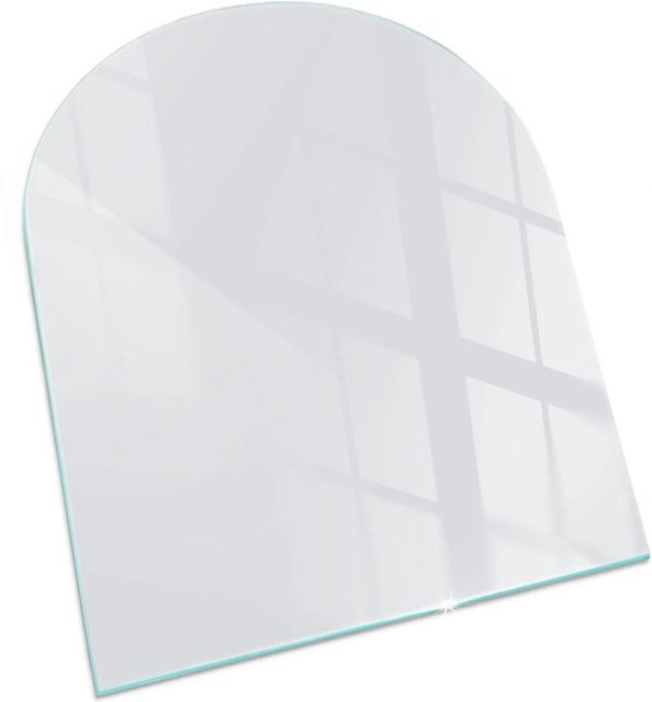 Tulup Glasbodenplatte für Kaminofen als Halbkreis in Weiß, B/T: 80 x 70 cm - Bild 1