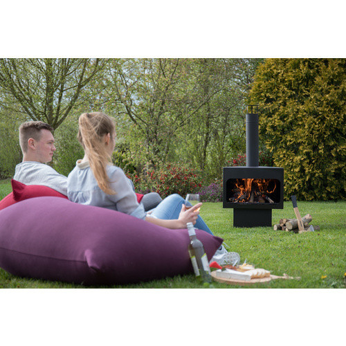 Redfire Gartenkamin Jersey XL in Schwarz aus Stahl, B/T/H: 56 x 40 x 118 cm - Bild 3
