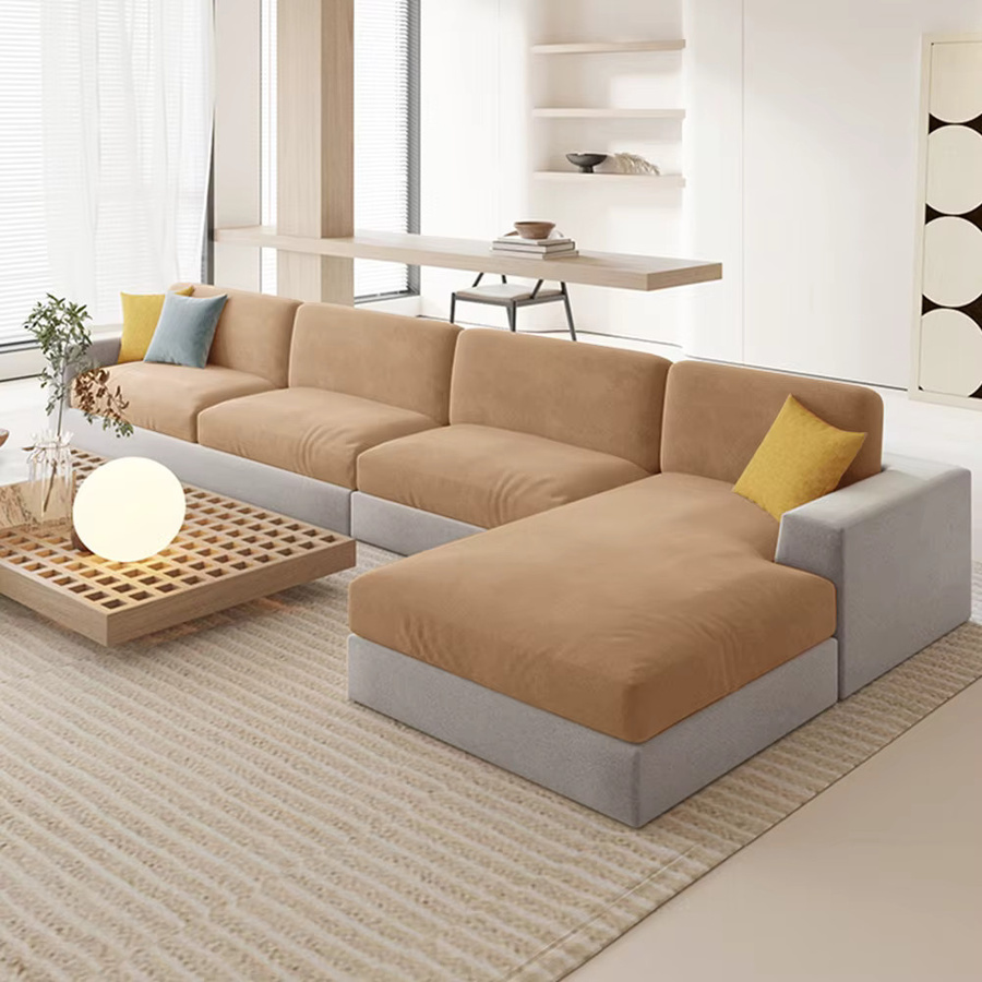 Airldianer Luxus Samt Sofa Abdeckungen in Grau und Beige, elastische und waschbare Couchbezüge für dein Wohnzimmer - Bild 2
