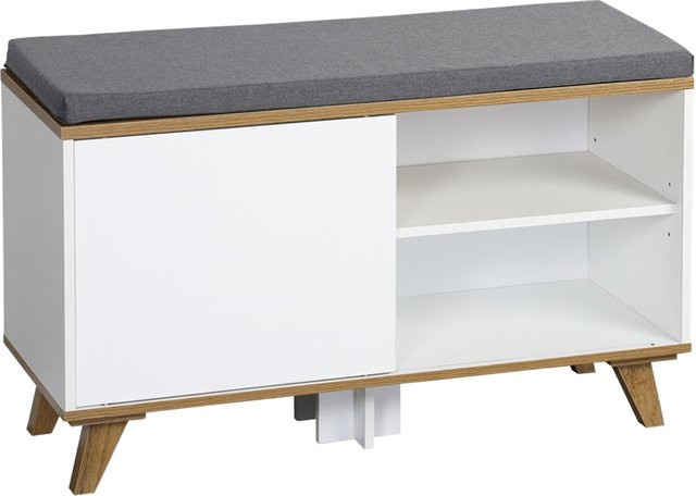 Kesper Schuhschrank mit Sitzkissen in Weiß für Flur und Eingangsbereich, B/H/L: 30 x 48 x 77 cm - Bild 1