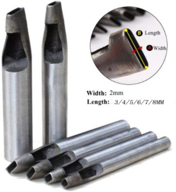All Sport Supplies Set aus 6 ovalen Stanzschneidern für Leder DIY Werkzeug in Grau mit Größen von 3 mm bis 8 mm - Bild 1