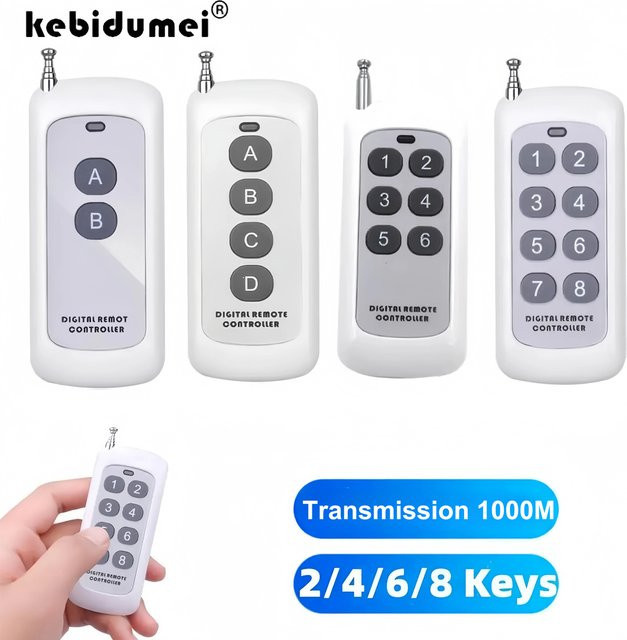 kebidumei RF Drahtlose 433MHz Fernbedienung mit Lerncode-Sender in Weiß für Smart Home und Garagentoröffner - Bild 1