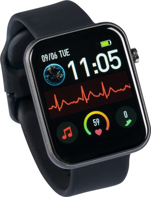 JOCCA Smartwatch, Aluminium, Schwarz, Silikon, Unisex - Bild 1