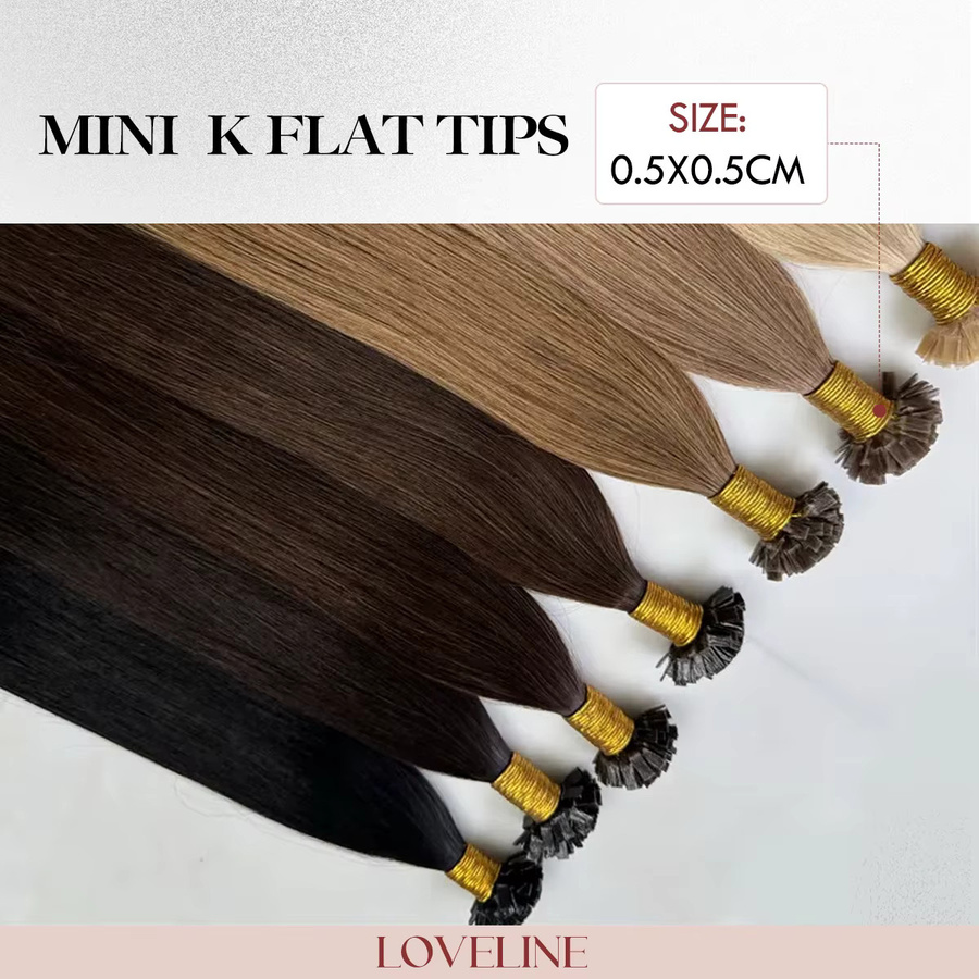 Loveline Mini K Tips Echthaarverlängerungen, Schwarzblond, 15 A - Bild 2