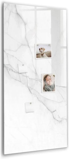 Tulup Glas Magnettafel mit Marmor-Design in Schwarz und Weiß, B/H: 120 x 60 cm - Bild 1