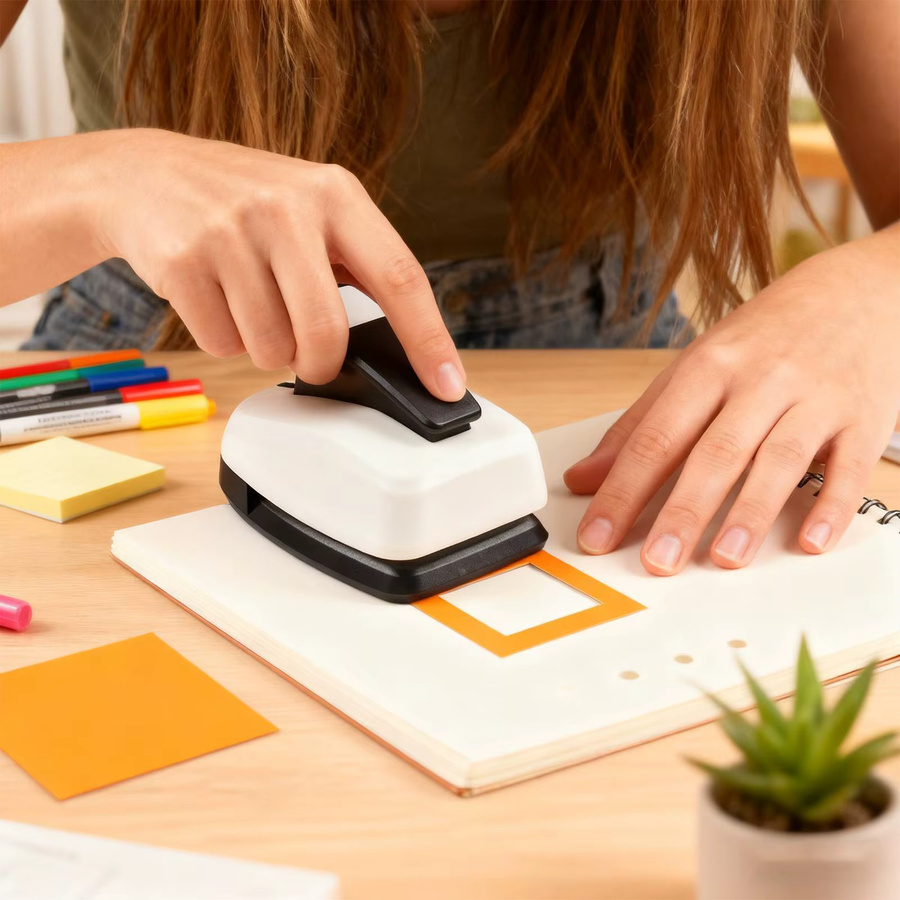 Quadratischer Lochstanzer für Papierhandwerk und Scrapbooking in Weiß - Bild 3