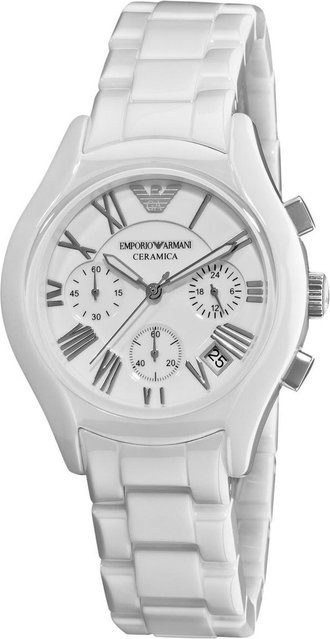 Armani Armbanduhr, Quarz, Keramik, Weiß, 38 mm, Unisex - Bild 1