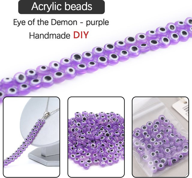 Perlen Acryl, Lila, 8mm, Armbänder Zubehör - Bild 1