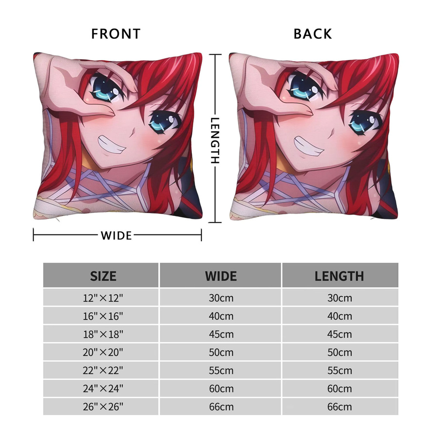 Rias Grimory High School DxD Anime Kissenbezug im Vintage-Stil, quadratisch, mehrfarbig - Bild 2