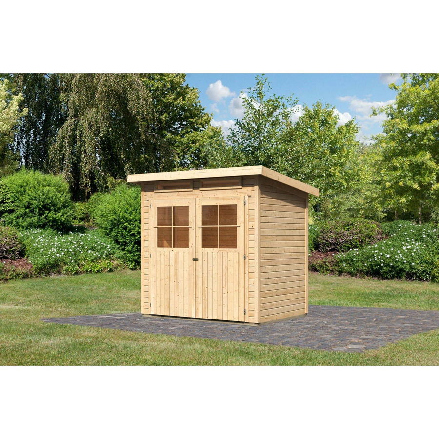 Karibu Holz-Gartenhaus Egersund Natur mit Pultdach und modernem Design, B/T/H: 199 x 152 x 220 cm - Bild 2