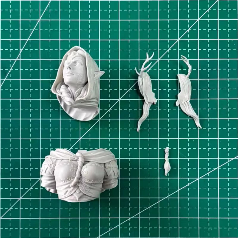 JIJIE Elbenkrieger-Statue, Büstenmodellbausatz, Fantasy, Maßstab 1:12 - Bild 3