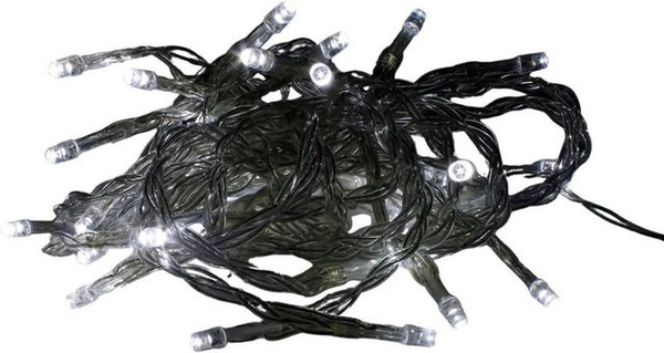 Lex LED Outdoor Lichterkette mit 50 weißen Lichtern und Timer für Weihnachten und Dekoration