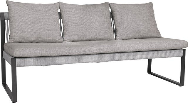 Stern Bank Tammo 3-Sitzer aus Aluminium in Anthrazit mit Kordel Stone Kissenset aus 100% Polyacryl in Granitgrau - Bild 1