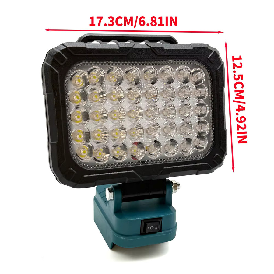 Makita LED-Arbeitsleuchte mit 2 USB-Ladeanschlüssen für 18 V Li-Ionen-Akkus, schwarzer LED-Scheinwerfer für Camping und Outdoor-Einsätze - Bild 5