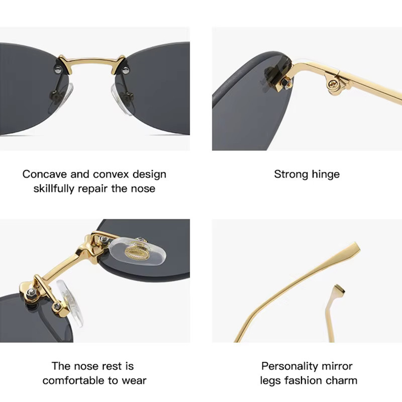 GEVE Sonnenbrille, quadratisch, Halbrand, Metall, transparent, Damen - Bild 3