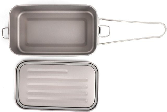Fishine Faltbare Bento Box Lunchbox aus Edelstahl, auslaufsicher, 900ml, grau - Bild 1