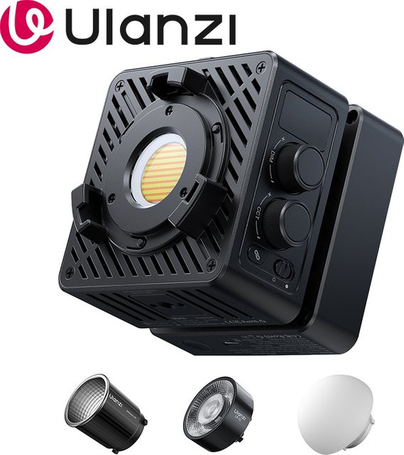 Ulanzi EC65 65W Würfellicht Tragbare zweifarbige LED-Videoleuchte in Schwarz mit APP-Steuerung und optischem Zubehör für Fotografieaufnahmen - Bild 1