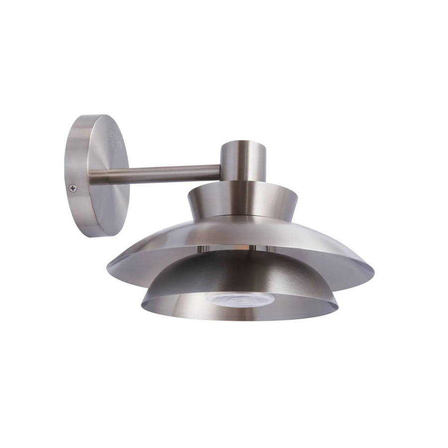 Lucande Thais Wandleuchte Modern aus Edelstahl und Glas in Alu-grau Silber, 1-flammig, E14, IP44 spritzwassergeschützt - Bild 2