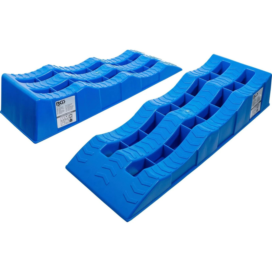 BGS Auffahrrampen-Set aus Kunststoff mit 3 Auffahrhöhen, 2-teilig, Blau - Bild 2