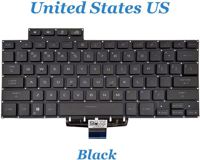 Asus ROG Zephyrus G15 Laptop-Tastatur mit Hintergrundbeleuchtung in Schwarz (Layout: US/JP) - Bild 1
