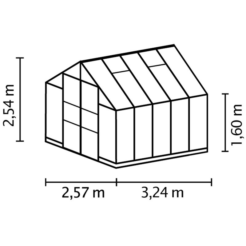 Vitavia Gewächshaus Domus 8300 in Schwarz mit 8,3 m² Fläche und 6 mm Polycarbonat-Verglasung - Bild 3