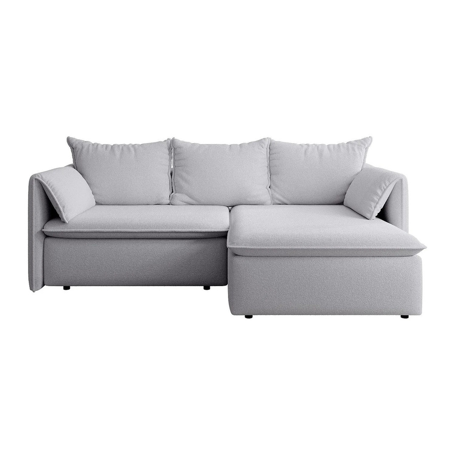 Vente-unique Schlafsofa Teodora in Grau mit L-Form und Schlaffunktion - Bild 2