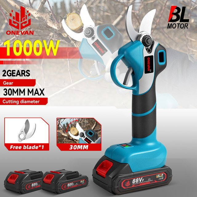 Bürstenlose elektrische Gartenschere mit 1000W und 30mm Schneidkapazität für Makita LXT Akkus in Blau - Bild 1