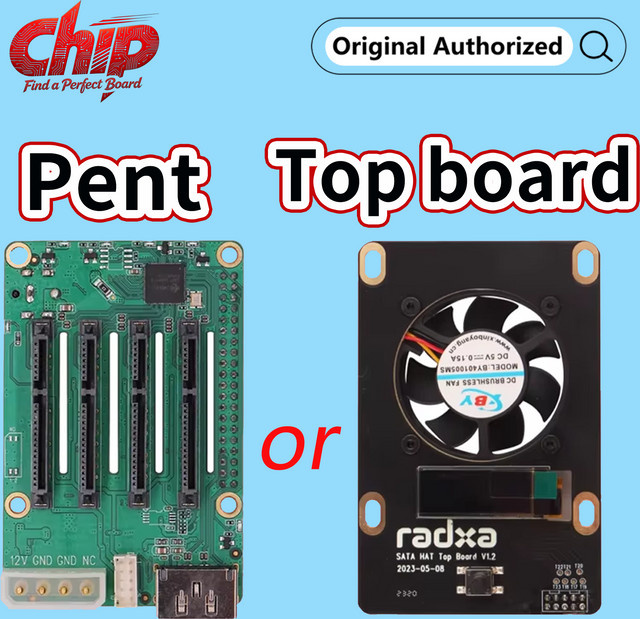 ROCKPI Penta SATA HAT Controller Card für Raspberry Pi 5 und ROCK Pi SBCs zur Anbindung von bis zu 5 SATA-Laufwerken - Bild 1