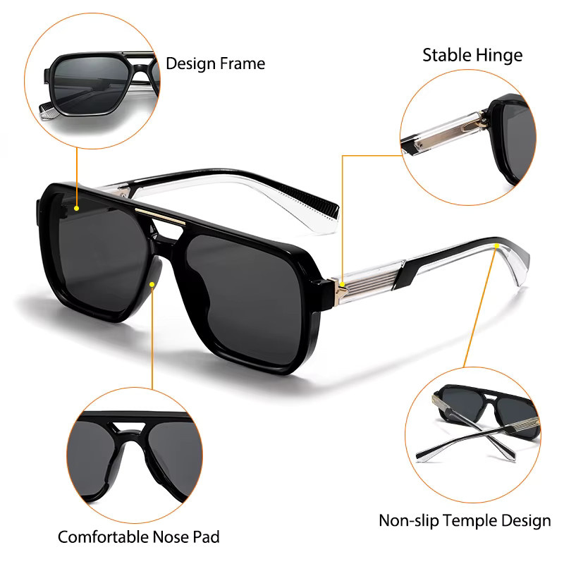 HBK Mode Sonnenbrille Aviator, Vollrand, Unisex - Bild 5
