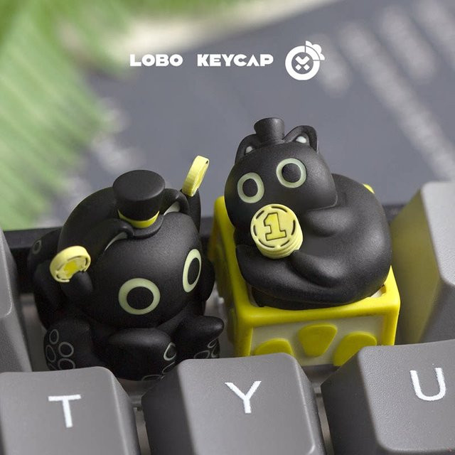 LOBO KEYCAP Lord Of Mysteries Klein Cat Resin ESC Keycap für mechanische Tastaturen in Schwarz und Orange - Bild 1