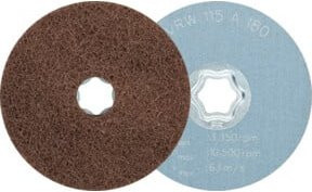 PFERD TOOLS COMBICLICK weiche Vliesronde CC Ø 115 mm A180 zum Reinigen und Satinieren für Winkelschleifer in Braun - Bild 1
