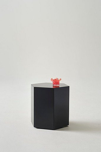 STARLITE Beistelltisch modern in Schwarz mit Glasplatte, B/T/H: 40 x 40 x 70 cm - Bild 1