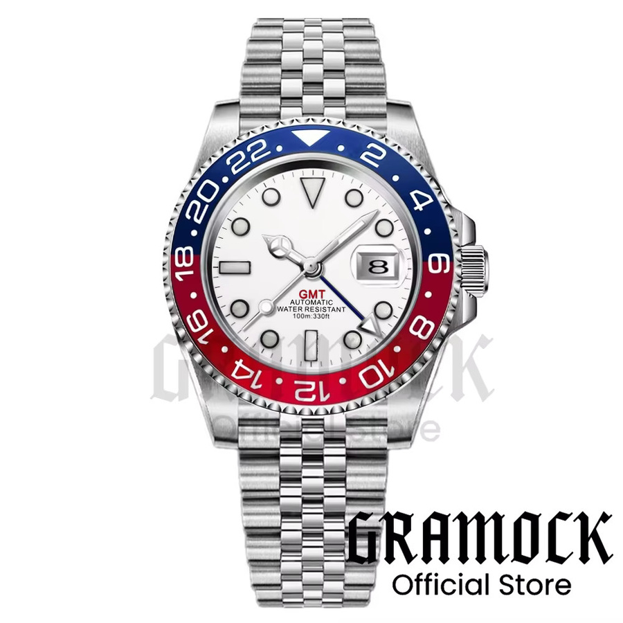 Gramock Armbanduhr GMT, Automatik, Edelstahl, Weiß, 40 mm, Herren - Bild 2